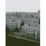 סינגפור מן האיור וקטור של הדירה בקומה גבוהה